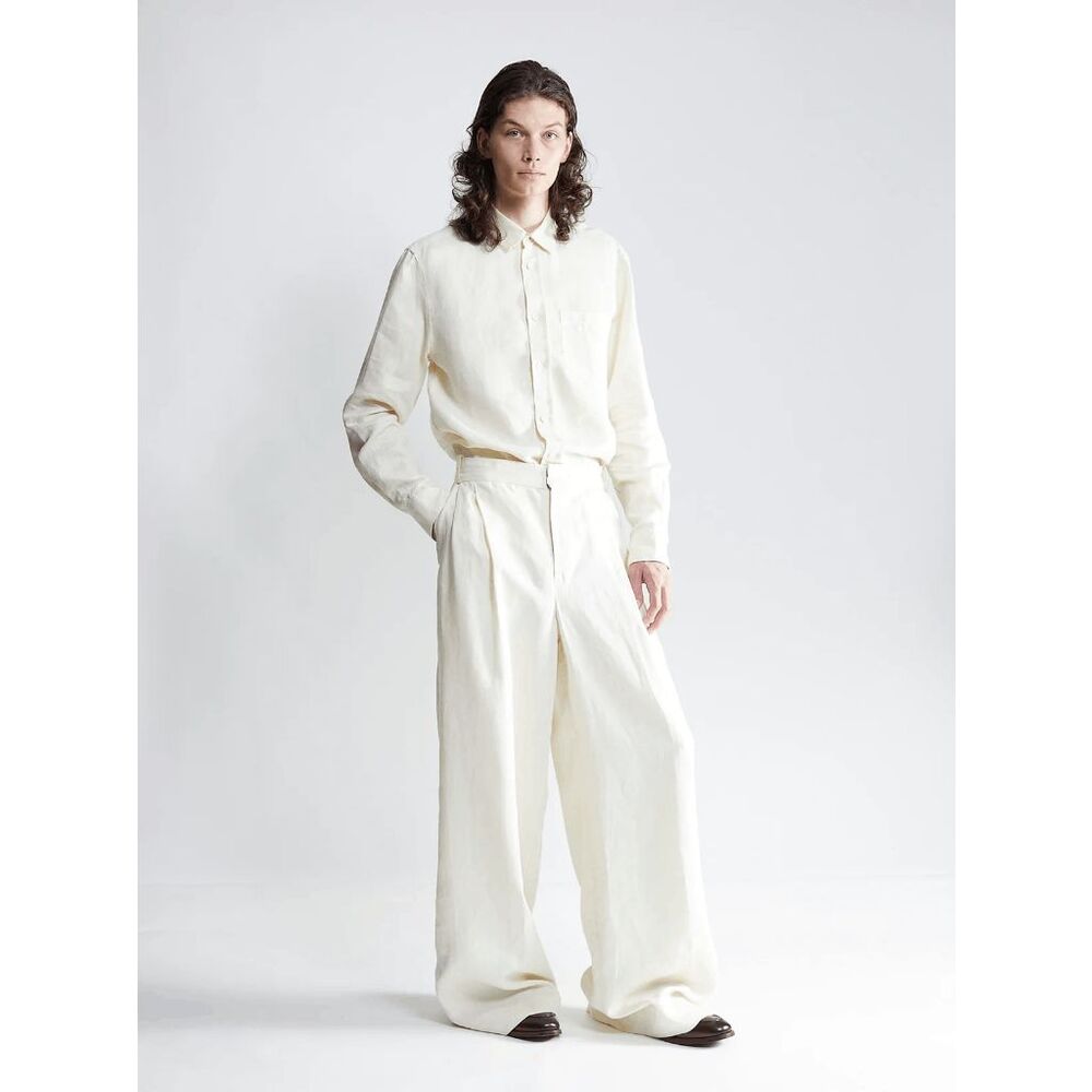 The Salting Ivory Italian Linen Twill Wide Leg Dress Pants Women's Size 0